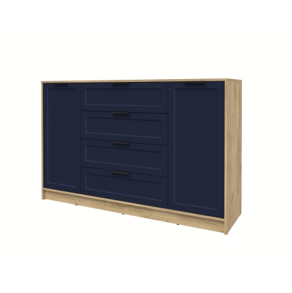 Тумба Тренд КТ-Т160 (Дуб золотой ЛДСП/ Индиго ЛМДФ) Ш1600 В1020 Г451